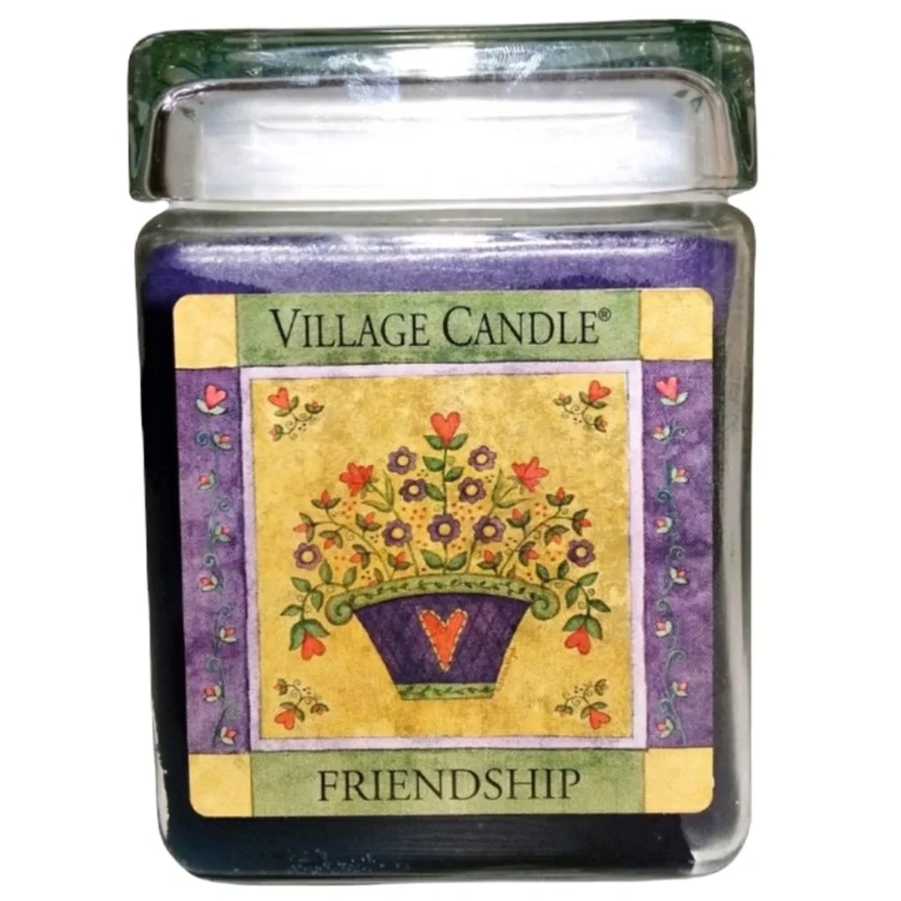 Vintage Village Candle Jar RARE Friendship Scent Modern Farmhouse French Cottage